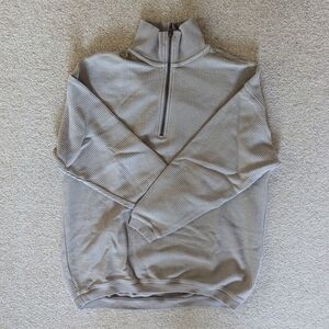 Aerie Ribbed Half-Zip Tan Sweatshirt Size XS